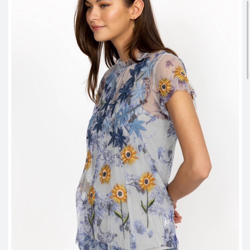 Johnny Was Luca Mesh Blouse